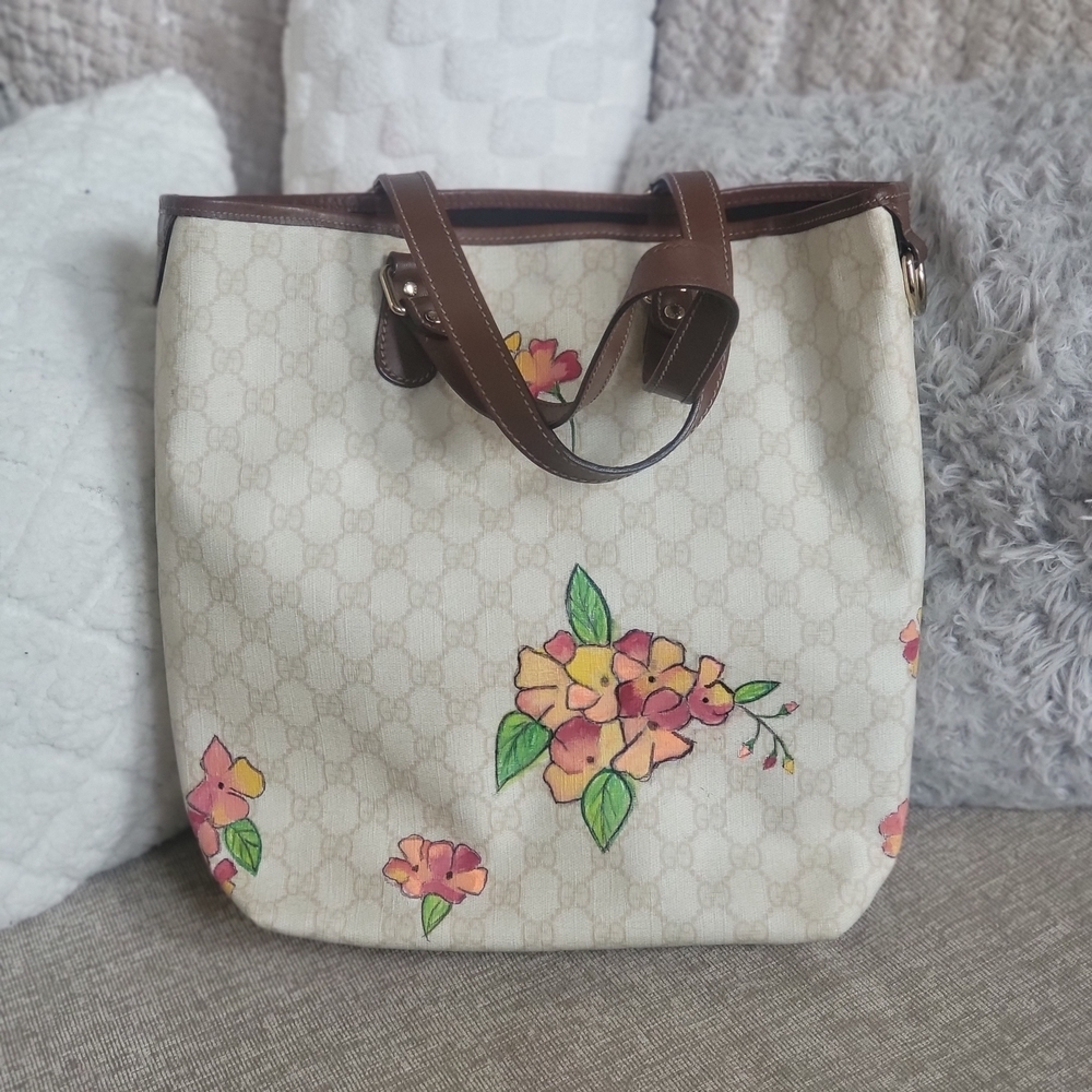 GUCCI GG Supreme Tote Bag PVC Leather .. Authentic - Picture 2 of 13